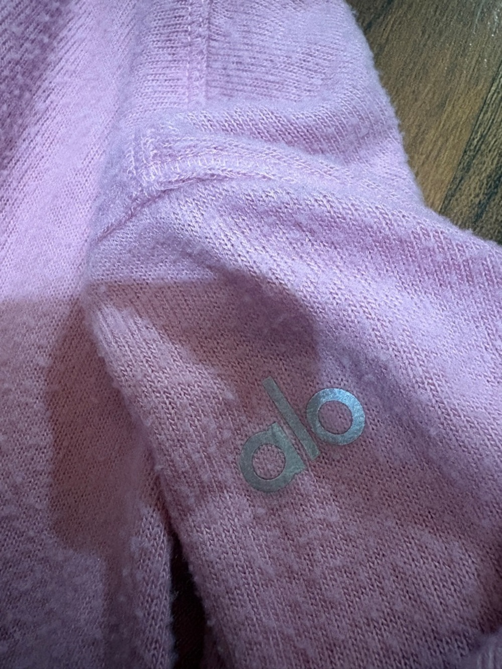 ALO Yoga Pink Henley Cropped Sweatshirt - Picture 5 of 5